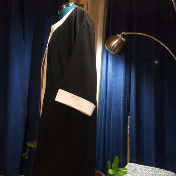 Spiegel Black & White Duster Jacket OverCoat Sz 10 NWT - Picture 3 of 12